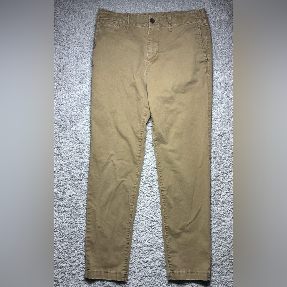 American Eagle Pants Mens 30 x 32 Khaki Slim Straight Lived In Flex 5 Pocket